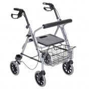 Mobiak Περιπατητήρας Τροχήλατος Rollator Αλουμινίου Silver 0808491